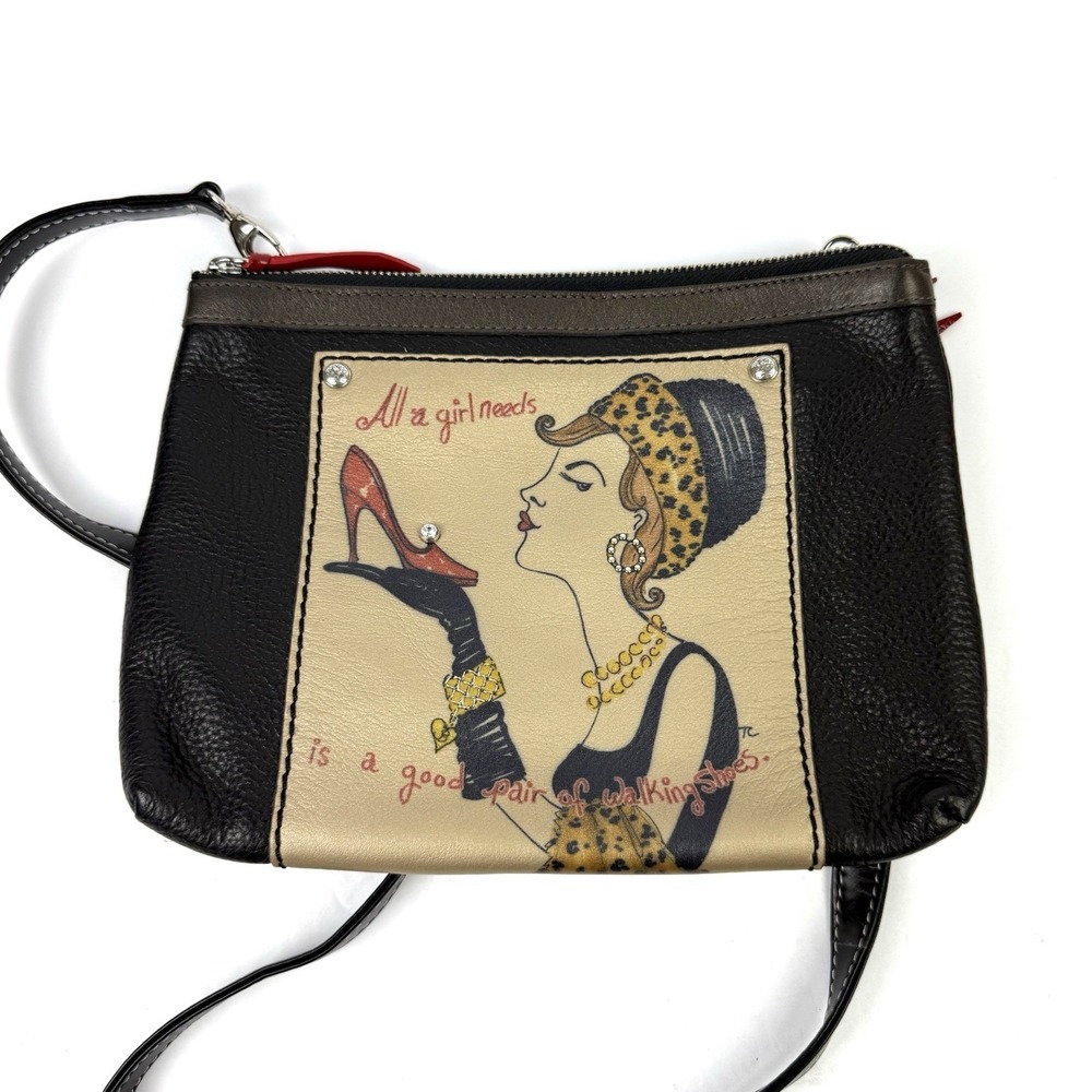 Brighton Crossbody Bag All a Girl Needs Is A Good Pair Of Shoes Handbag Read